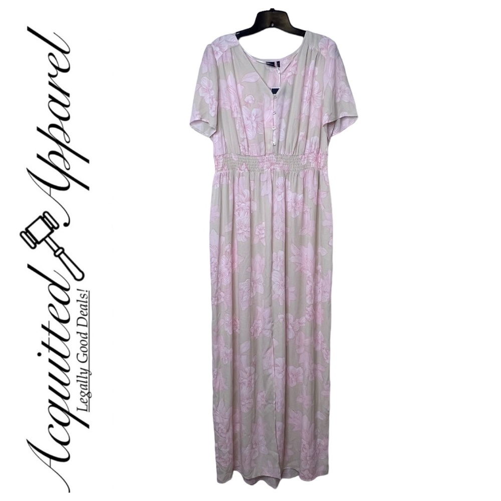 KAARI Blue Curvy Maxi Light Weight Short Sleeve Dress NWT